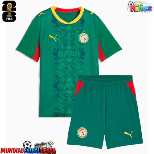 Camiseta Senegal Segunda Equipación Replica Mundial 2026 para niños mangas cortas (+ Pantalones cortos)